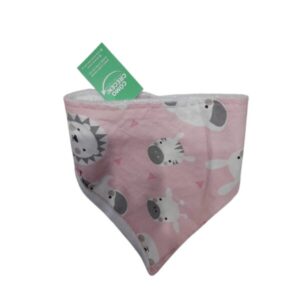 BABERO BANDANA ROSA CARAS CEBRAS Y JIRAFAS