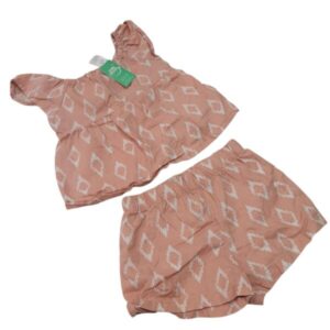 CONJ BLUSA Y SHORT ROSA ROMBOS BCOS CARTERS T24M