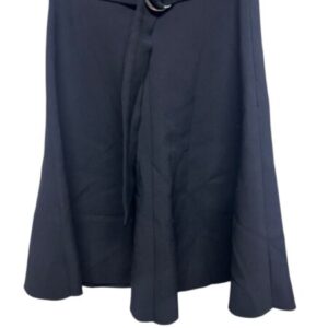 POLLERA NEGRA ACAMPANADA CON LAZO HEBILLAS ZARA T XS