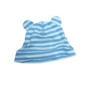 GORRO ALG LINEAS CELESTE BCO OREJITAS H&M T2/4M