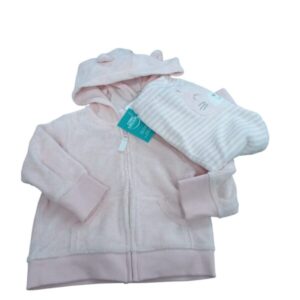 CONJ CAMPERA Y PANT PLUSH ROSA BCO CARTERS T6M