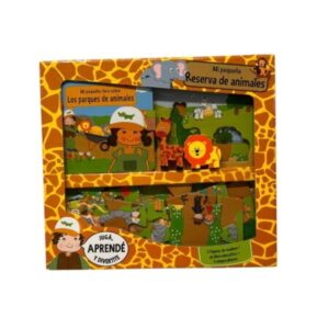 JUEGA Y APRENDE LIBRITOS Y PUZZLE MI PEQUEÑA RESERVA DE ANIMALES