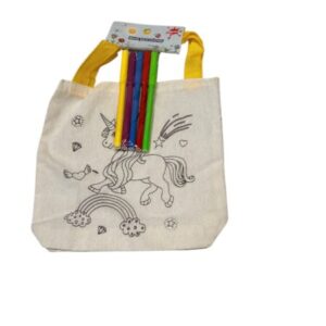 BOLSA PARA COLOREAR UNICORNIO CON DRAYPENS