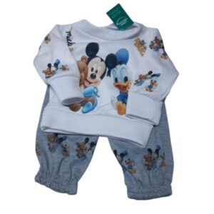 CONJ BUZO Y PANT BCO Y GRIS MICKEY DONALD T9M APROX