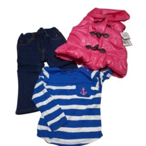 CONJ JEAN CHALECO Y REMERA NAUTICA T12M NUEVO