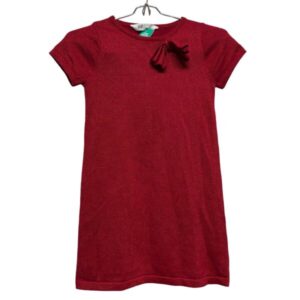 VESTIDO LANILLA ROJO BRILLOS MOÑITA H&M T 6-8