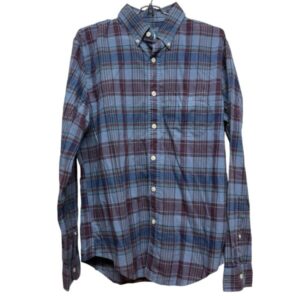 CAMISA CUADROS CELESTE BORDO AZUL VERDE ABERCROMBIE & FITCH T M