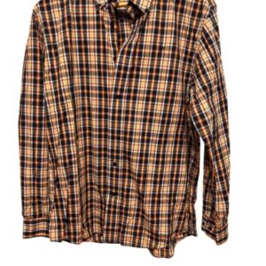 CAMISA CUADROS AZUL BCO NARANJA PIERRE CARDIN T L