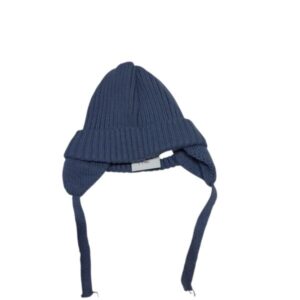 GORRO LANA AZUL TAPA OREJAS FORR ALG BLANCO PIOLA BEBE