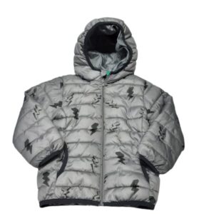 CAMPERA INFLADITA GRIS RAYOS NEGROS LEFTIES T3/4