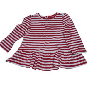 REMERA RAYADA ALG ROJO BCO GAP T3/6M