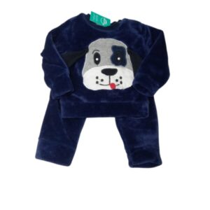 CONJ BUZO Y PANT PELUDITO AZUL CARA PERRO BAY SOFT 2 T3/6M APROX