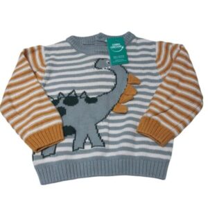 BUZO DE HILO FRANJAS GRIS BCO MANGAS AMARILLO BCO DINO PPL T9M