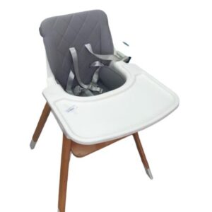SILLA DE COMER GRIS BLANCA MADERA KIKKA BOO RASPADA
