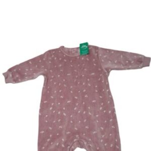 ENTERITO DE PLUSH ROSA VIEJO FLORCITAS MARIPOSAS BCAS BAS T9/12M