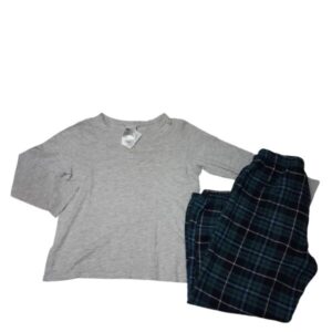 CONJ PIYAMA REMERA Y PANTALON GRIS FRANELA H&M T8/10