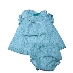 VESTIDO CELESTE MARGARITAS CON BOMB COCONUT T6/9M MCH