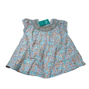 VESTIDO BCO FLORES NARANJA CELESTE COCONUT T6/9M