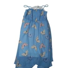 VESTIDO CELESTE MARIPOSAS FORRO BCO H&M T3/4