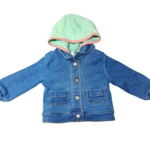 CAMPERA DE JEAN CELESTE CAPUCHA VERDE ALG OFFCORS T6/9M