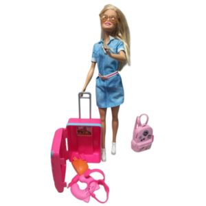 BARBIE VIAJERA MALIBU CON MALETA DE VIAJE Y ACC