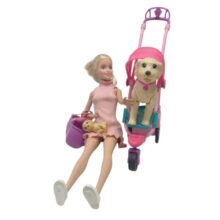 BARBIE CON COCHE DE PERRO BOLSO