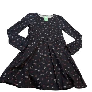 VESTIDO ALG NEGRO CORAZONES ROSADOS HERING T12