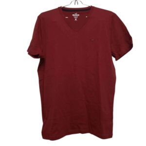 REMERA BORDO ESC EN V LOGO BORDADO HOLLISTER T M