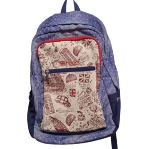 MOCHILA HEAD ENGLAND LONDON AZUL ROJO BEIGE LUNARES