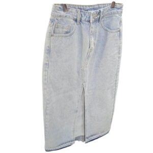 POLLERA DE JEAN LARGA CELESTE INDIAN T36 NUEVA