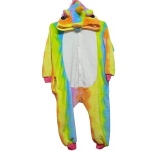PIYAMA ENTERO PELUDITO LILA CELESTE NARANJA 105/120 UNICORNIO T8 AP