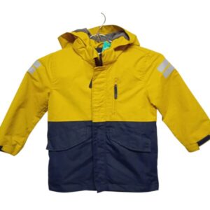 CAMPERA IMPERMEABLE AMARILLO AZUL FRANJAS GRIS FORRADA H&M T2-3