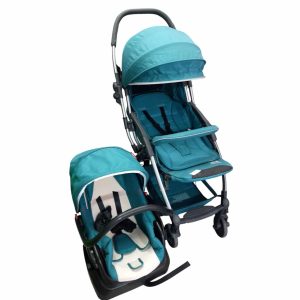 COCHE CON BABYSILLA VERDE BEIGE AVANTI