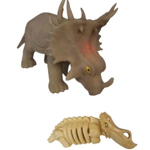 dinosaurio gris goma se saca y queda esqueleto