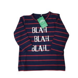 REMERA ALG ML AZUL RAYAS ROJAS BLAH BLAH NAME IT T2/4M