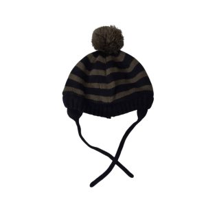 GORRO LANA RAYAS AZUL VERDE POMPON GO BABY