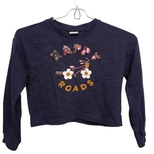 REMERA CORTA AZUL MANGAS ANCHAS HAPPY HERING T8