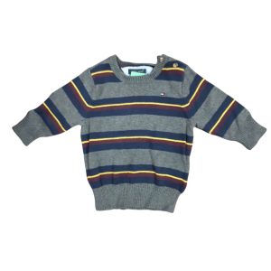 BUZO TEJIDO GRIS BORDO AMARILLO TOMMY T6/9M