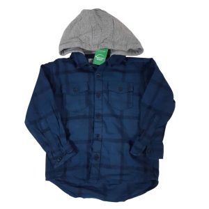 CAMISA VILLELA AZUL CUADROS CAPUCHA ALG GRIS POIM T2