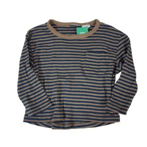 REMERA RAYADA MARRON AZUL ETIQ CORTADA T1 APROX (ZARA) GT