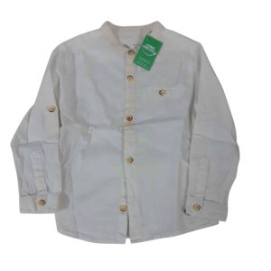 CAMISA BCA BORDE AMARILLO PALIDO ZARA T2/3