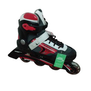 PATINES ROLLERS NEGRO BLANCO ROJO EXPERT T36 AL 39 + PROTE MANO CODO
