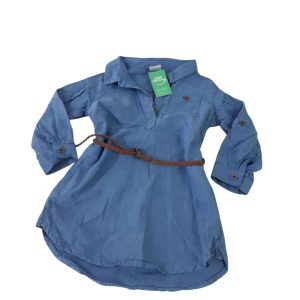 VESTIDO TIPO AZUL JEAN LAZO TRENZA MARRON H&M T12/18M