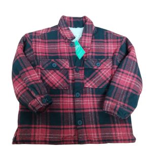 CAMISA FRANELA FORRO PELUDITO CUADROS ROJO NEGRO ZARA T 2-3