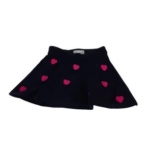 POLLERA TEJIDA AZUL LUNARES FUCSIA H&M T2/4