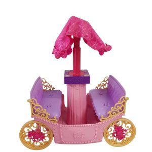 CARRUAJE BARBIE  ROSA FUCSIA VIOLETA SIN CABALLO BOTON NO FUNC