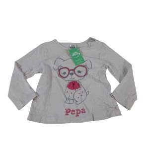 REMERA GRIS PERRO LENTES ROSA ZARA T9/12M