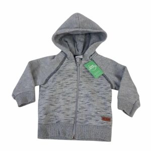CAMPERA ALG GRIS RAYITAS NEGRAS TEDDY T3/6M