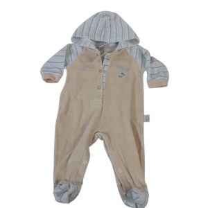 PIYAMA PIEL DURAZNO BEIGE RAYAS CELESTE Y BEIGE CHEITO T3M