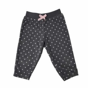 PANTALON POLAR GRIS LUNARES BLANCOS MOÑA ROSADA CARTERS T3/6M